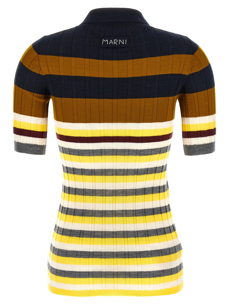 Marni Ribbed Wool Polo Shirt | Urbalenti™ NYC