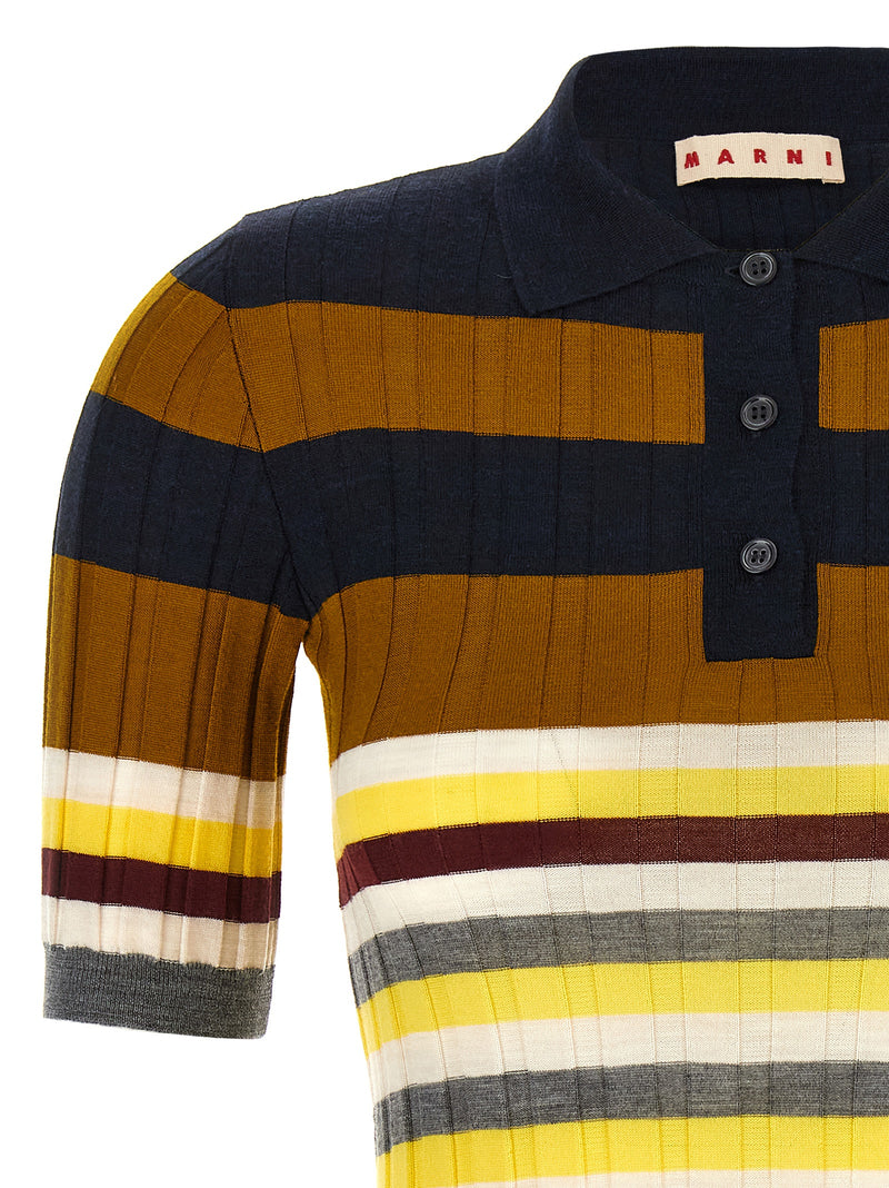 Marni Ribbed Wool Polo Shirt | Urbalenti™ NYC