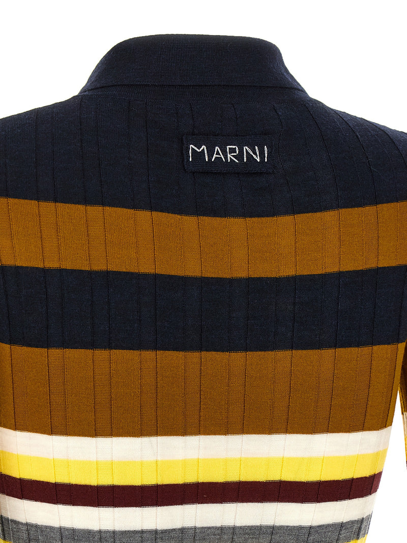 Marni Ribbed Wool Polo Shirt | Urbalenti™ NYC