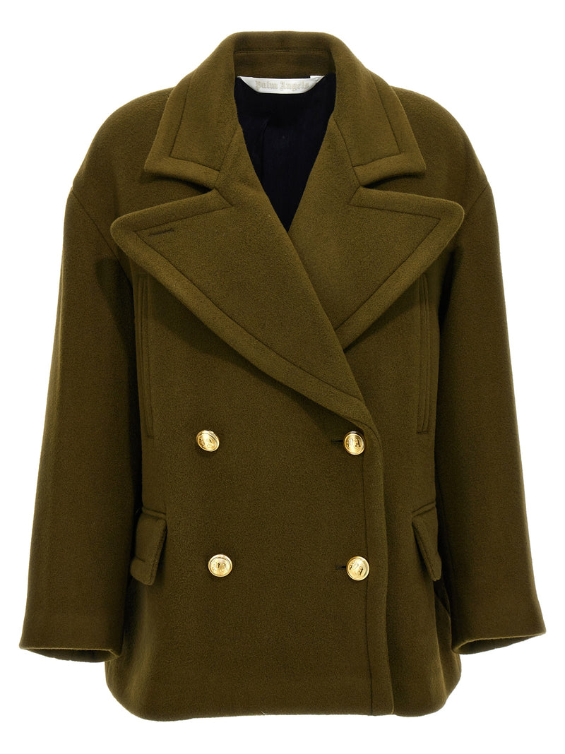 Palm Angels Palm Embroidery Coat | Urbalenti™ NYC