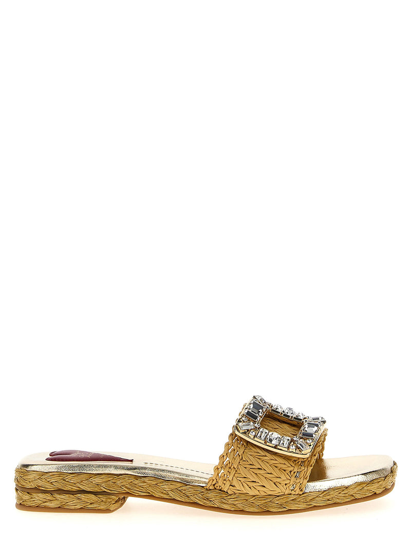 Roger Vivier Roger Vivier Raffia Jewel Sandals