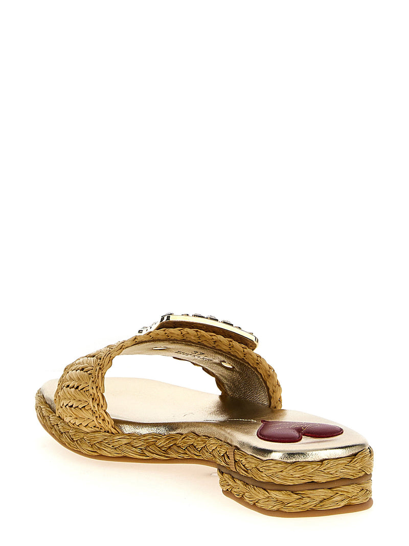 Roger Vivier Roger Vivier Raffia Jewel Sandals