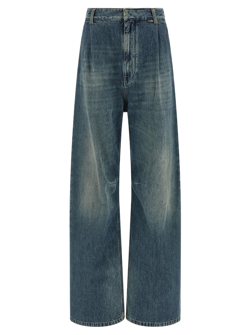 Mm6 Maison Margiela Stonewashed Wide Leg Jeans with Contrast Stitching |... | Urbalenti™ NYC