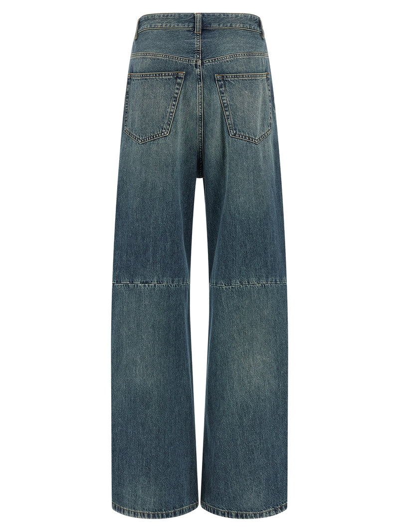 Mm6 Maison Margiela Stonewashed Wide Leg Jeans with Contrast Stitching |... | Urbalenti™ NYC