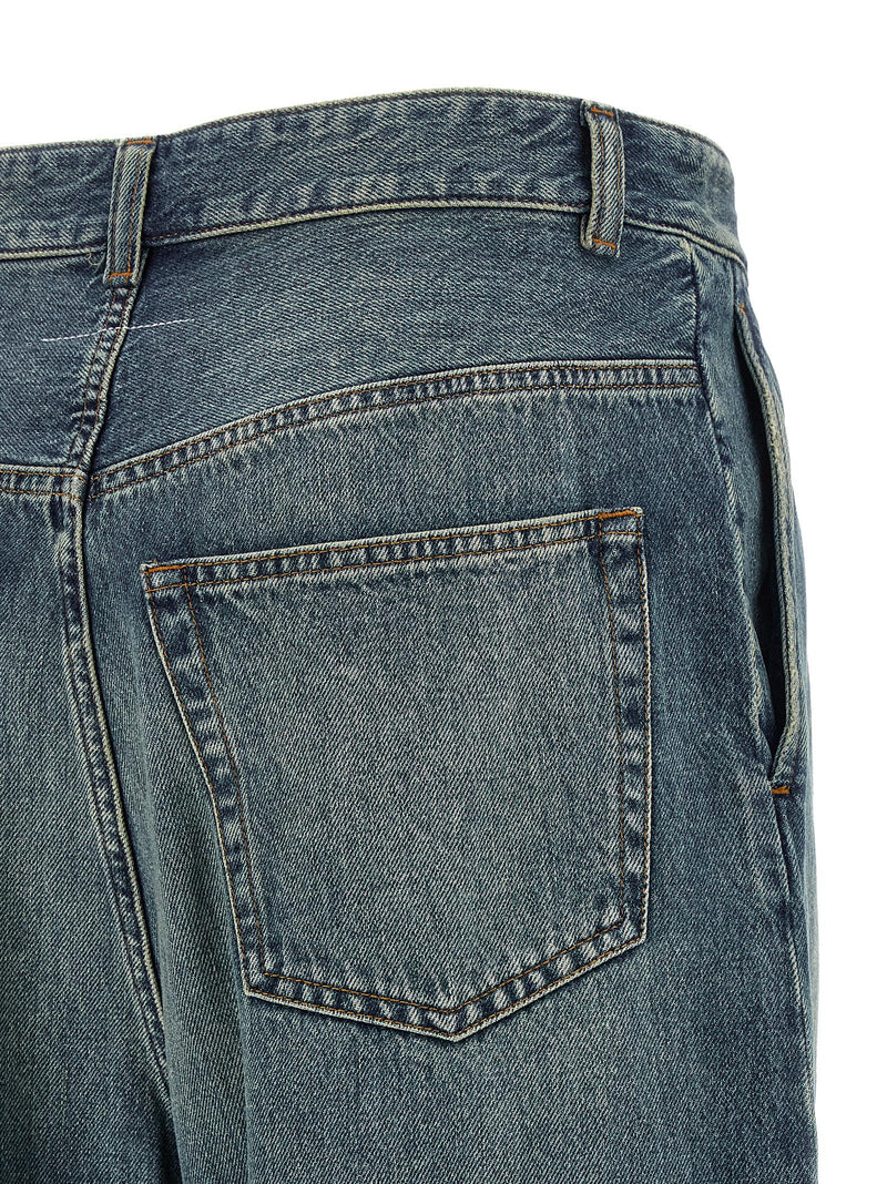 Mm6 Maison Margiela Stonewashed Wide Leg Jeans with Contrast Stitching |... | Urbalenti™ NYC
