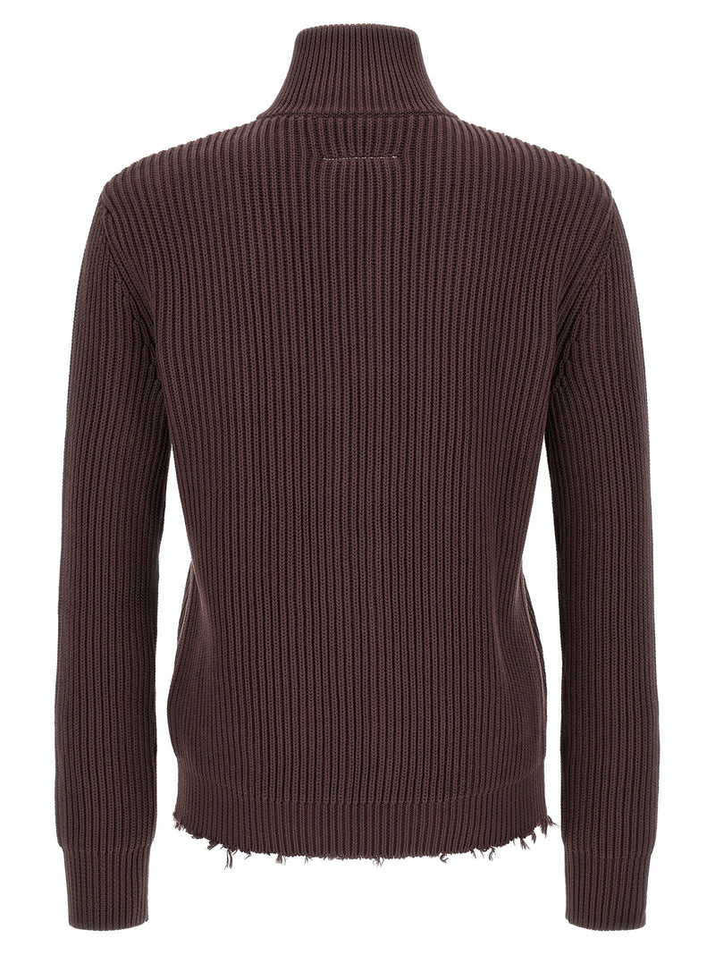 Mm6 Maison Margiela Mm6 Maison Margiela Ribbed Cotton Turtleneck Sweater