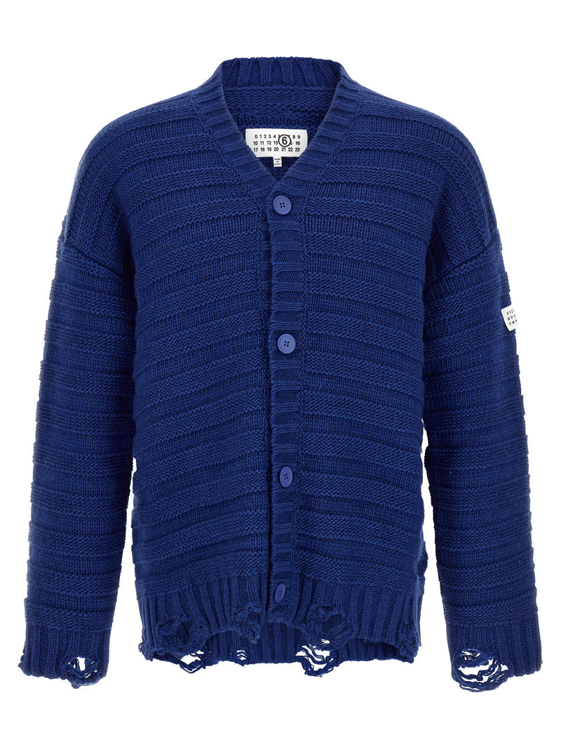 Mm6 Maison Margiela Mm6 Maison Margiela Distressed Wool Cardigan