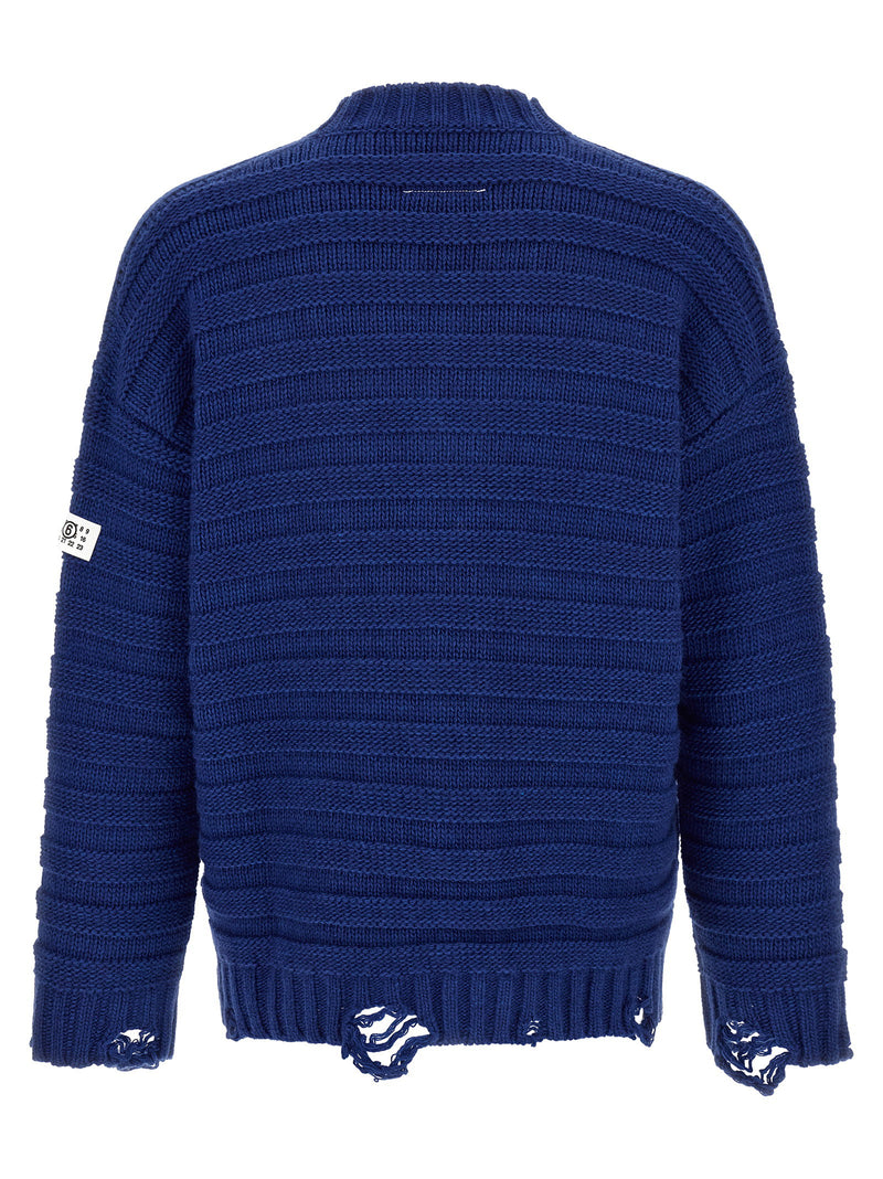Mm6 Maison Margiela Mm6 Maison Margiela Distressed Wool Cardigan