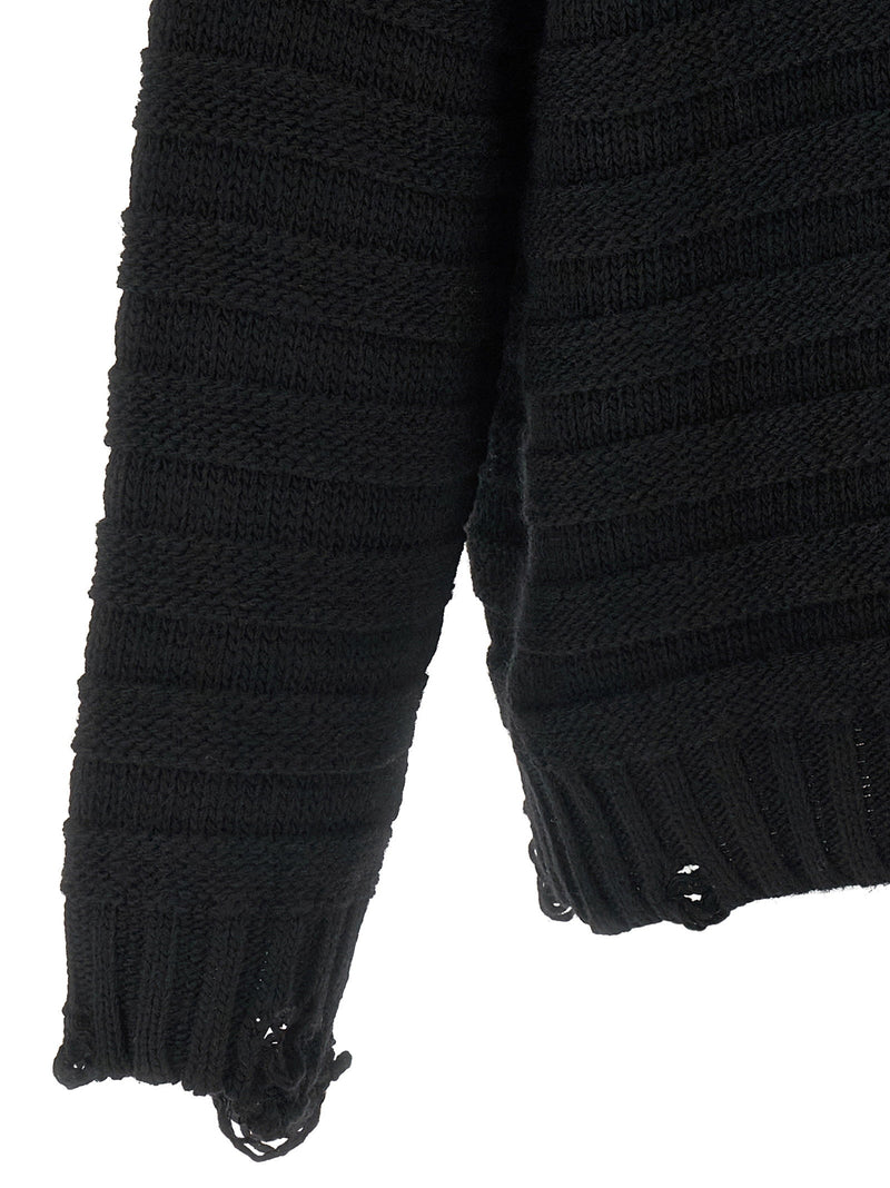 Mm6 Maison Margiela Mm6 Maison Margiela Distressed Wool Cardigan