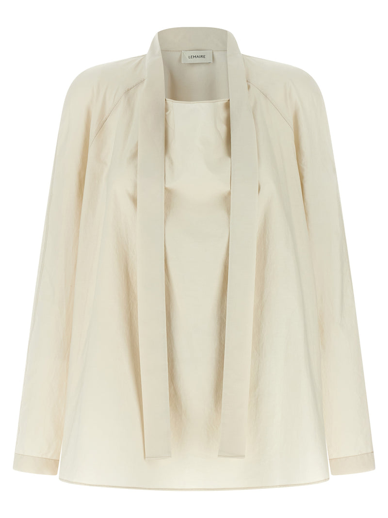 Lemaire Ascot Collar Shirt - Cotton - Style F1500WH048 | Urbalenti | Urb... | Urbalenti™ NYC