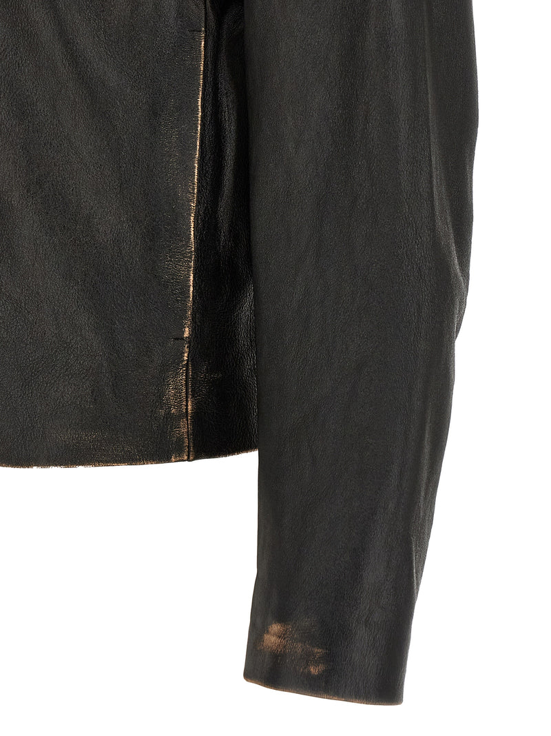 Mm6 Maison Margiela Antiqued Leather Jacket - Style 6M07021900 | Urbalen... | Urbalenti™ NYC
