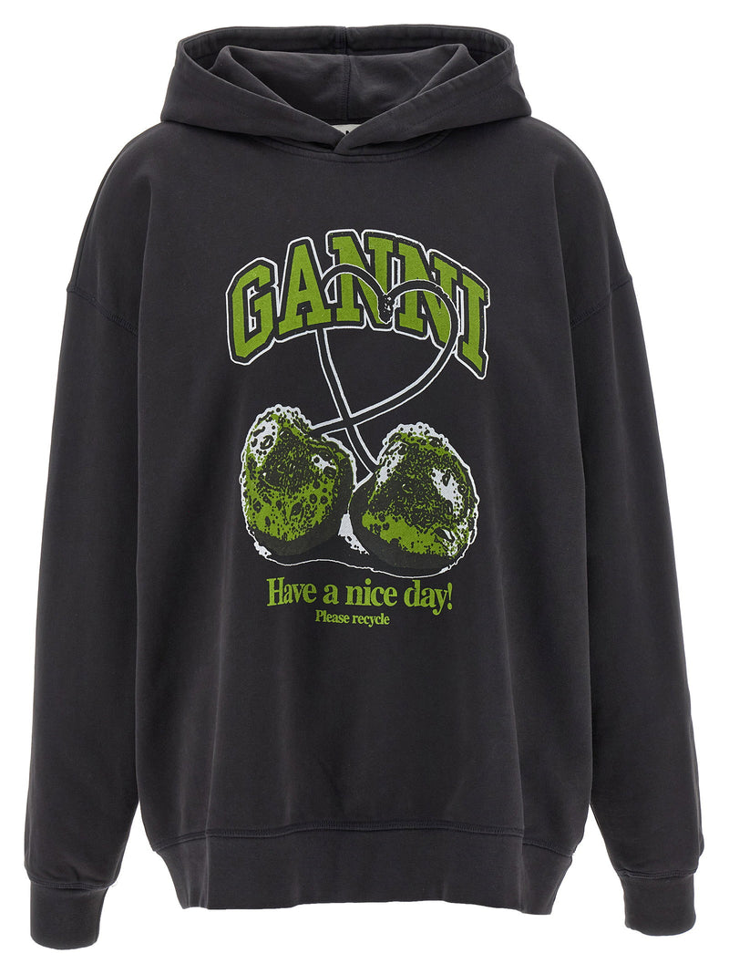 Ganni Ganni Basic Jersey Cherry Hoodie