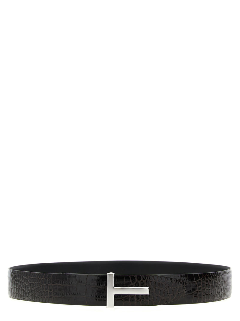 Tom Ford Tom Ford Reversible Crocodile Leather Belt