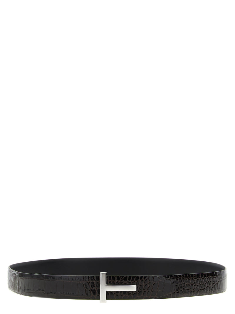 Tom Ford Tom Ford Reversible Crocodile Leather Belt