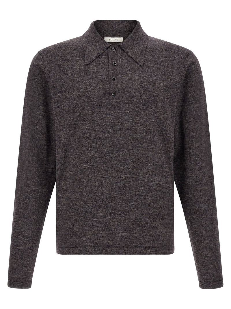 Lemaire Lemaire Mouliné Wool Polo Shirt