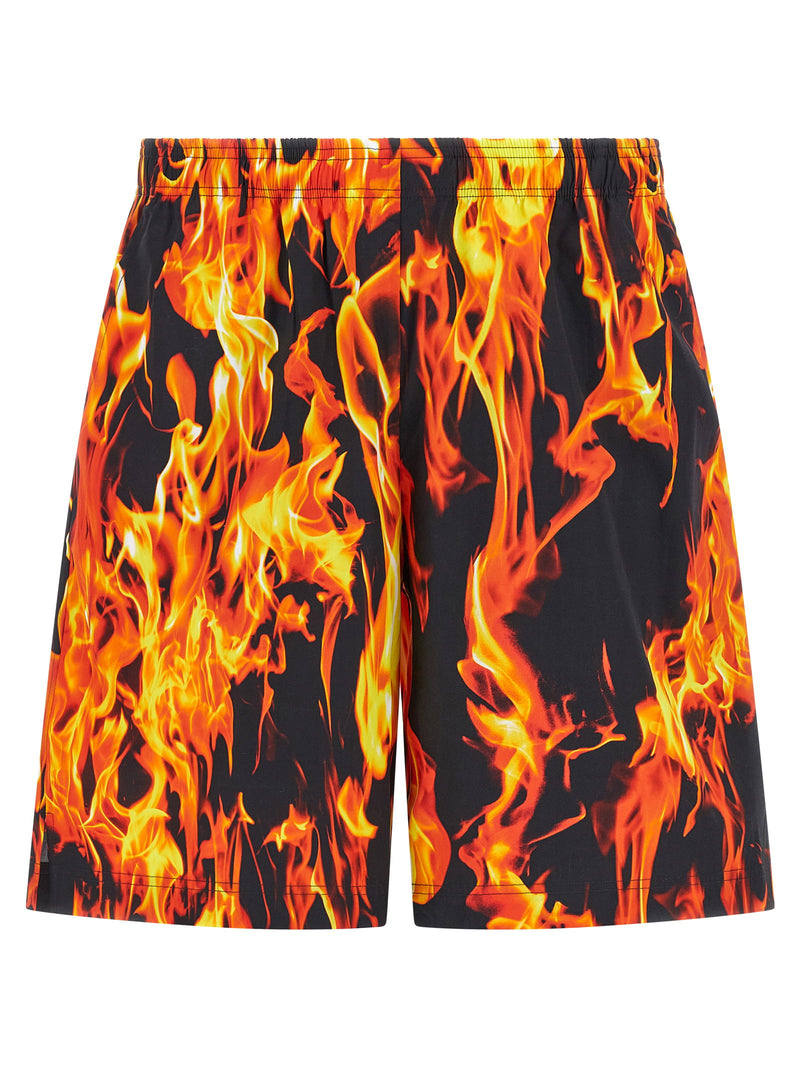 Vetements Vetements Black & Orange Fire Bermuda Shorts