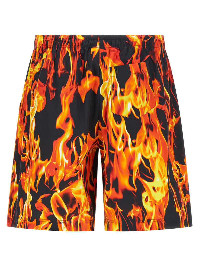 Vetements Vetements Black & Orange Fire Bermuda Shorts