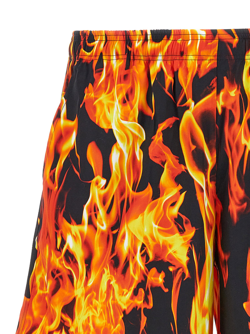 Vetements Vetements Black & Orange Fire Bermuda Shorts