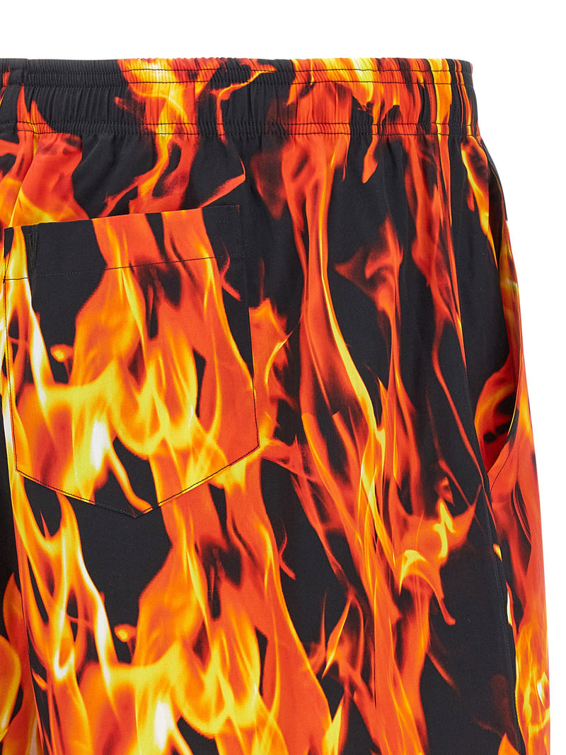 Vetements Vetements Black & Orange Fire Bermuda Shorts