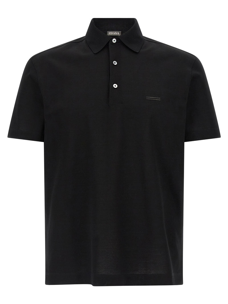 Zegna Piqué Cotton Polo Shirt | Urbalenti™ NYC