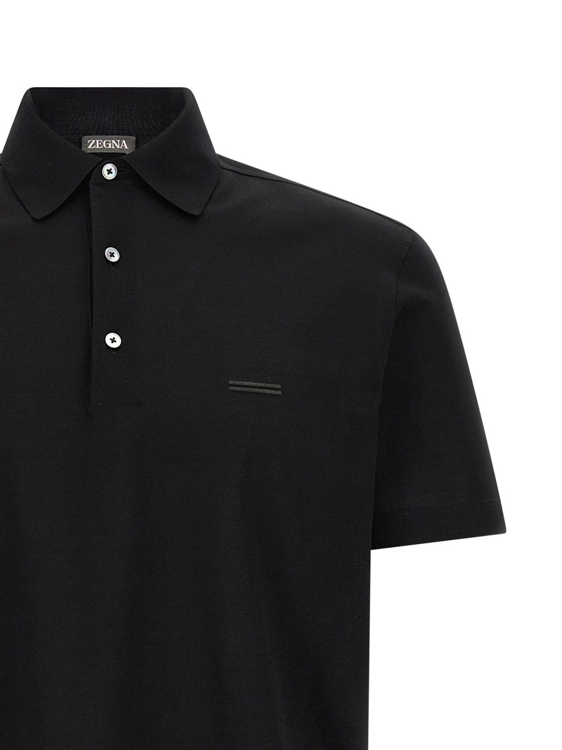 Zegna Piqué Cotton Polo Shirt | Urbalenti™ NYC
