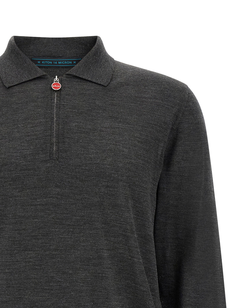 Kiton Kiton Wool Polo Shirt 14 Microns
