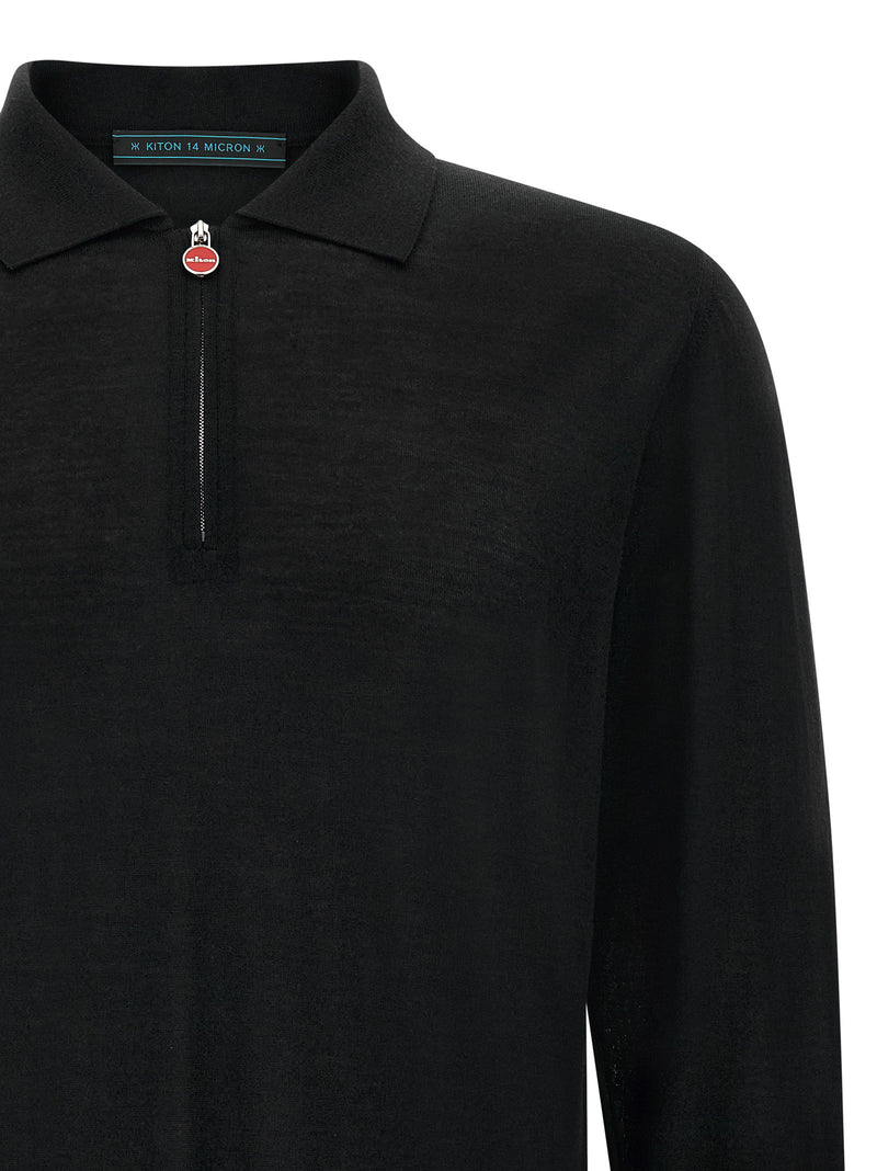 Kiton Kiton Wool Polo Shirt 14 Microns