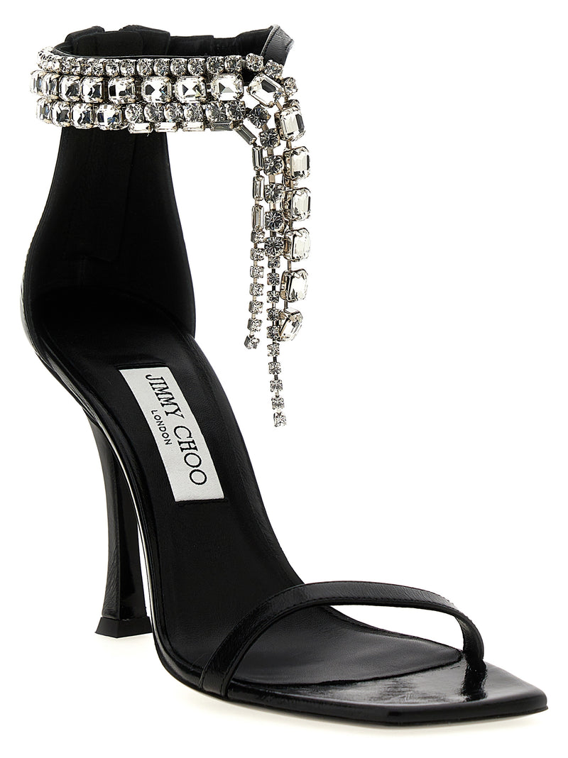 Jimmy Choo Verity Sandals - Black Leather | Urbalenti™ NYC