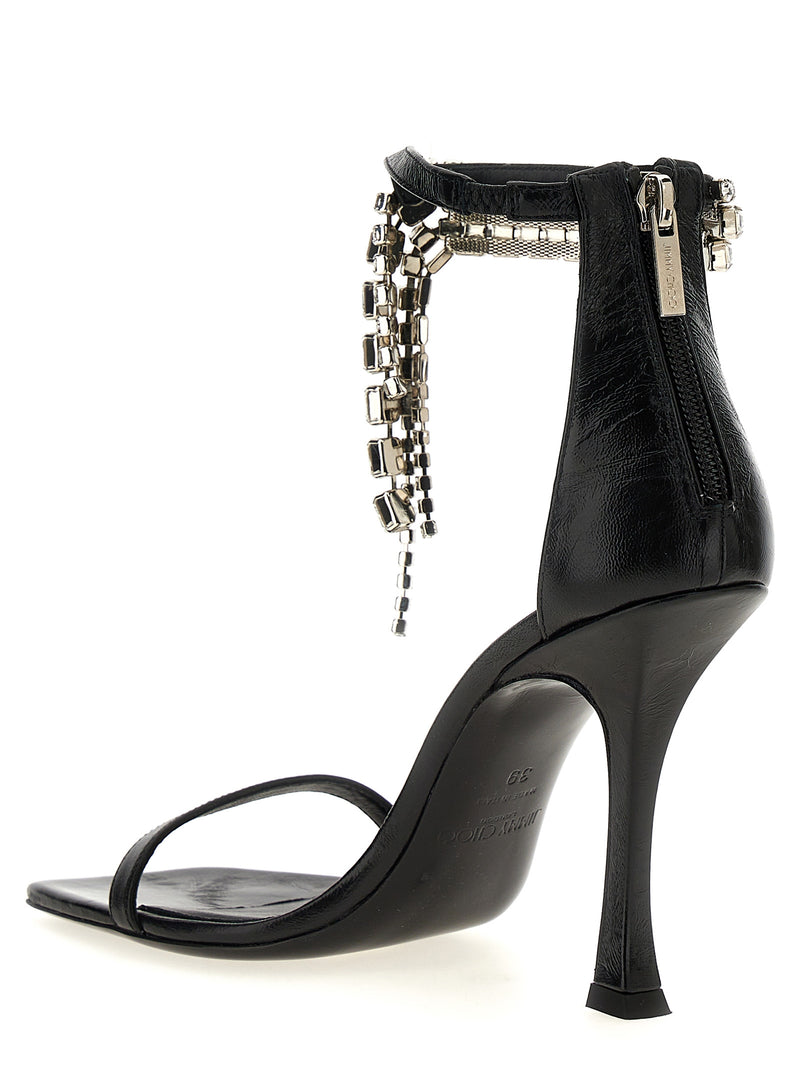 Jimmy Choo Verity Sandals - Black Leather | Urbalenti™ NYC