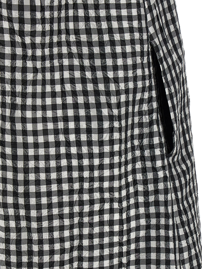 Ganni Ganni Crinkled Check Long Dress