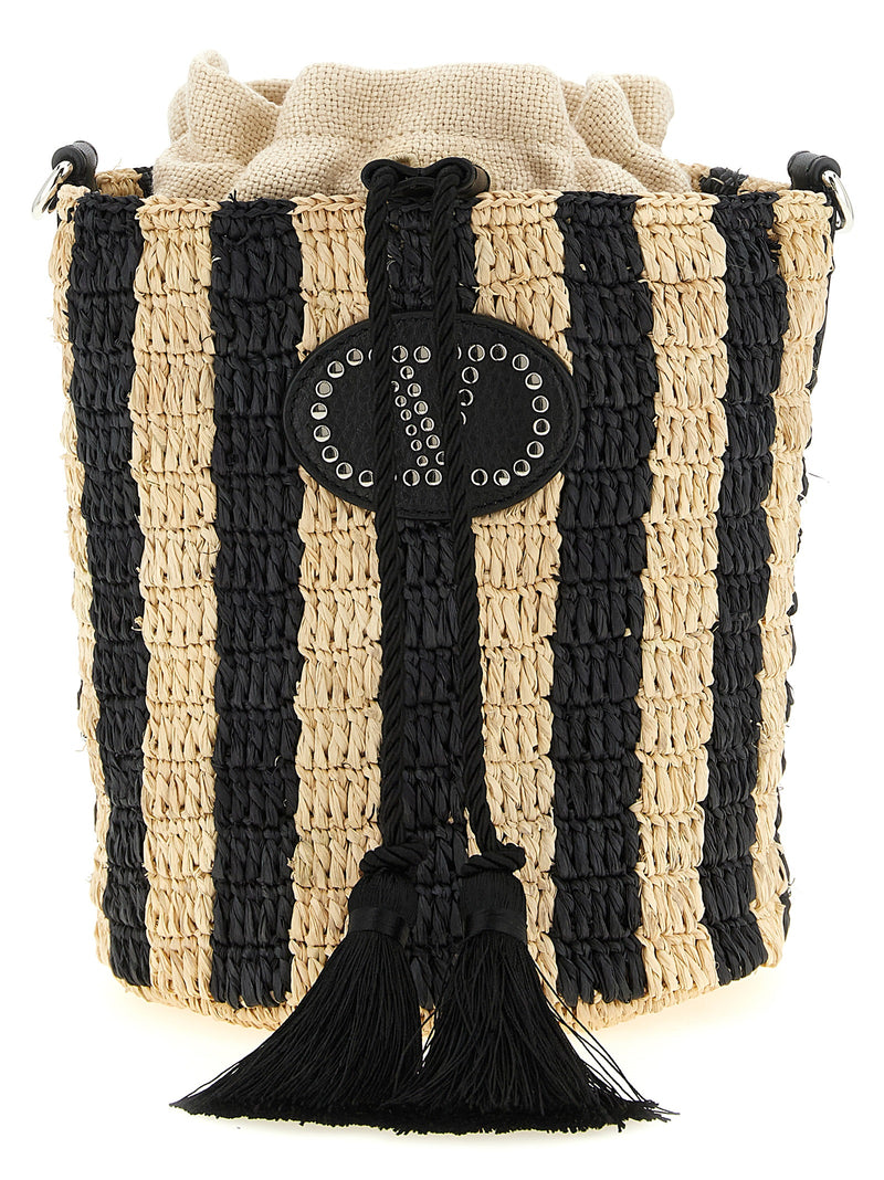 Valentino Garavani Raffia Small Bucket Bag | Urbalent... | Urbalenti™ NYC