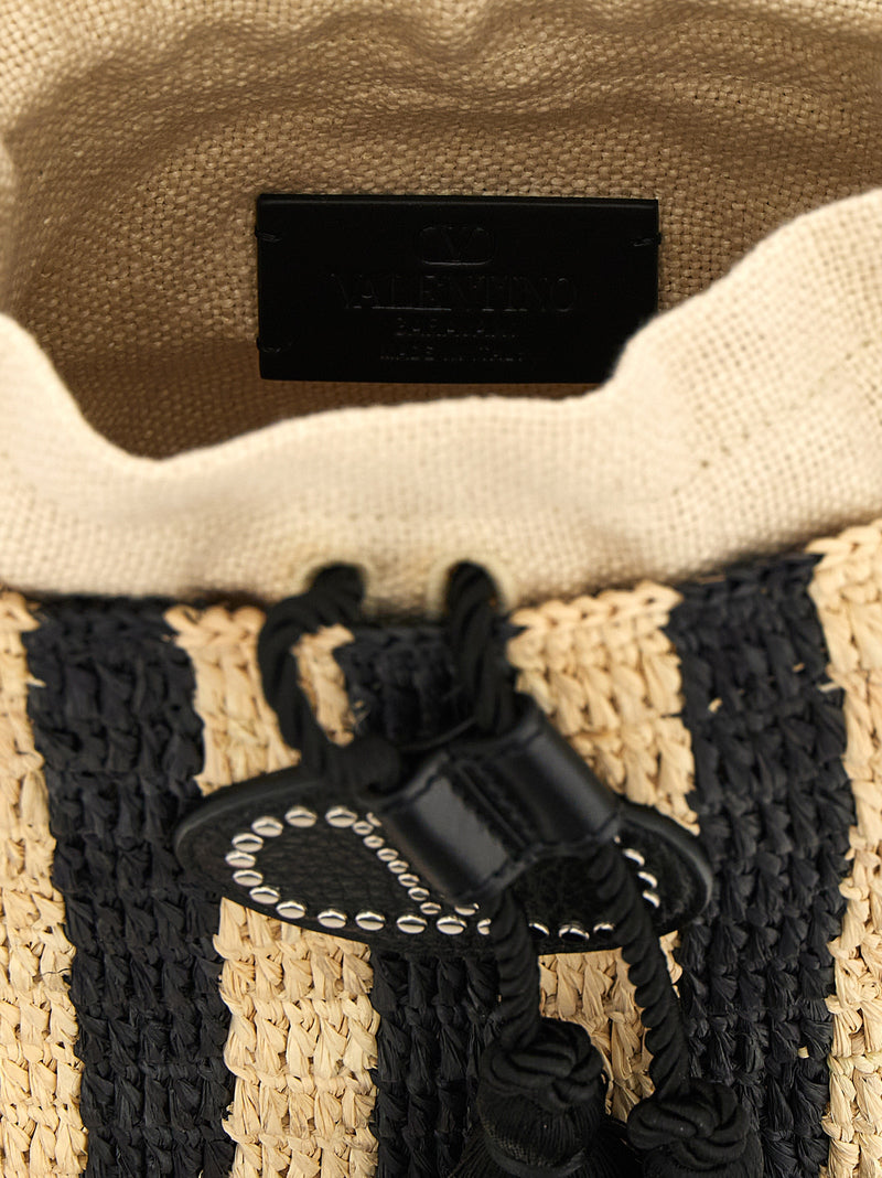Valentino Garavani Raffia Small Bucket Bag | Urbalent... | Urbalenti™ NYC