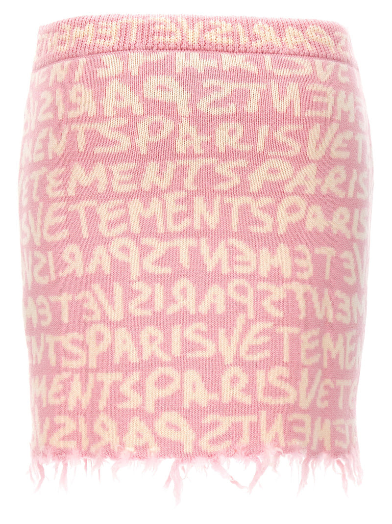 Vetements Vetements Graffiti Monogram Skirt