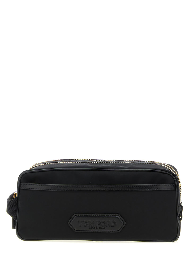 Tom Ford Skin Details Beauty bag featuring a sleek design with leather detailing, perfect for Fall - Winter 2025/2026. This stylish accessory from Tom Ford is ideal for men and available in the men’s accessories category, offering functionality and elegance for daily use.