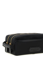 Tom Ford Skin Details Beauty bag with dual zippers and logo patch, providing a functional yet chic solution for men’s lifestyle needs. This accessory is set for Fall - Winter 2025/2026, making it a must-have for any modern man looking for stylish utility.