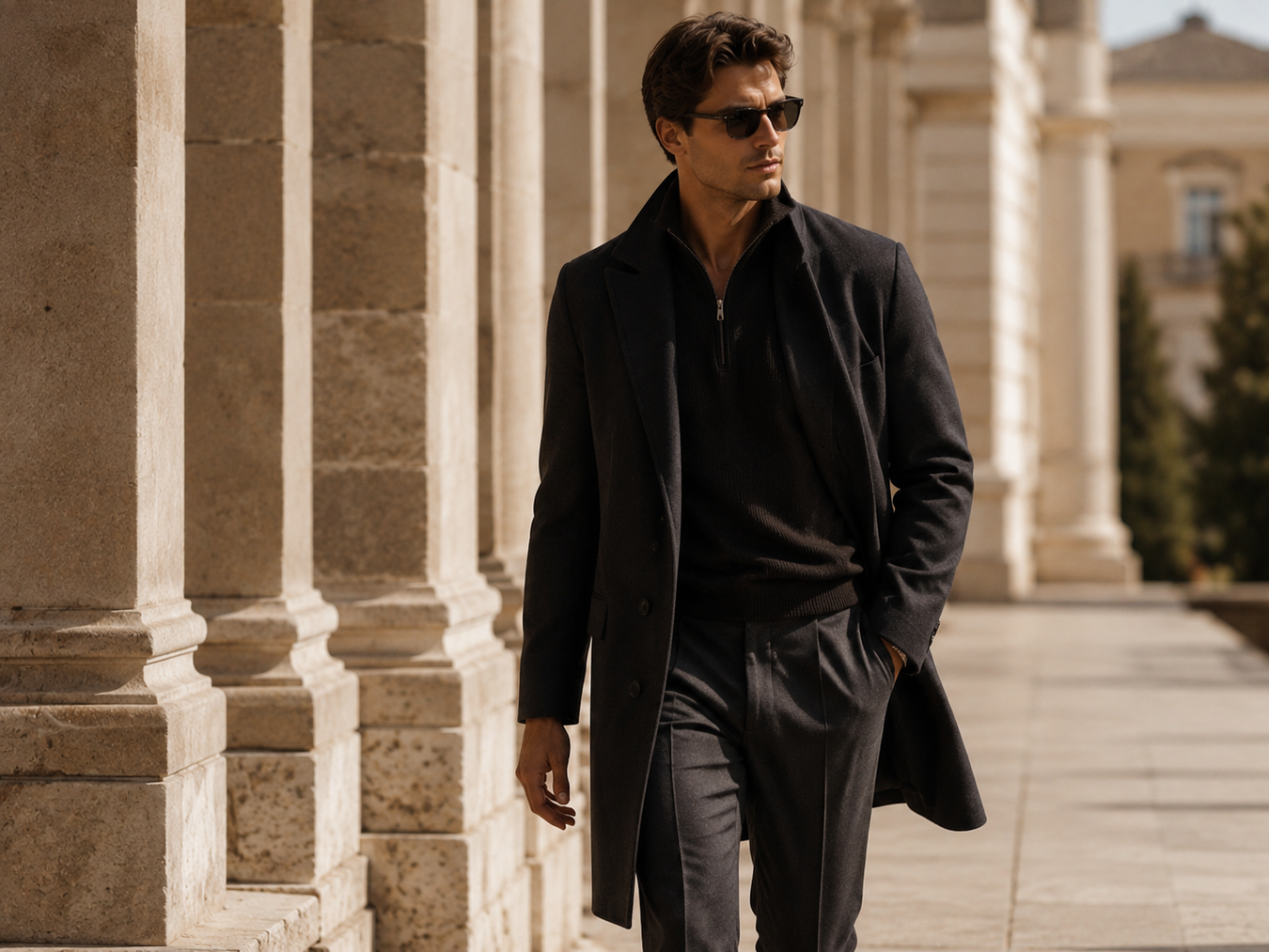 Contemporary men's fashion collection featuring stylish models showcasing designer outfits. Men's collection includes tailored shirts, casual essentials, and modern style. Elevate your wardrobe with this curated selection for the modern gentleman.